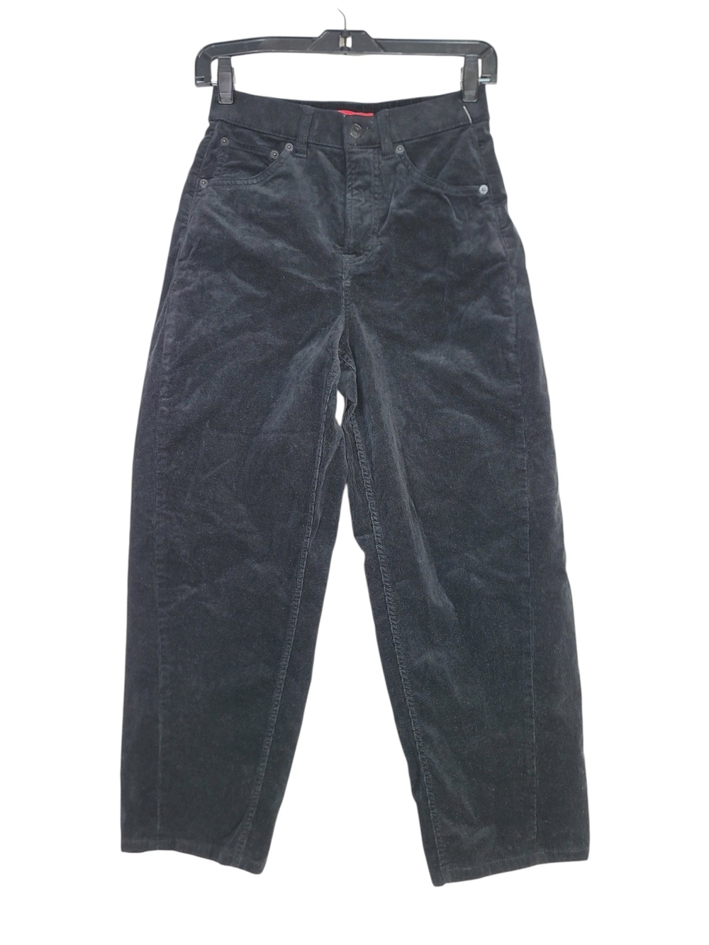 SPANX Coduroy Black High-Waist barrel-leg jeans